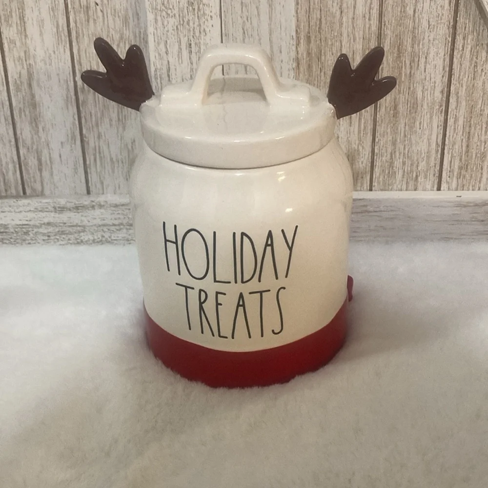 Rae Dunn Reindeer Holiday Treats Canister